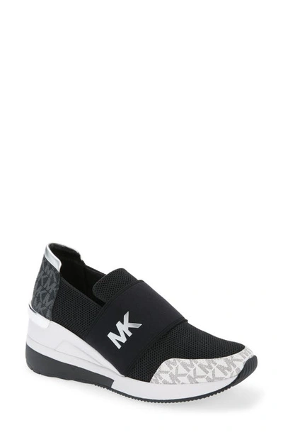 Shop Michael Michael Kors Felix Trainer Sneaker In Black/ White