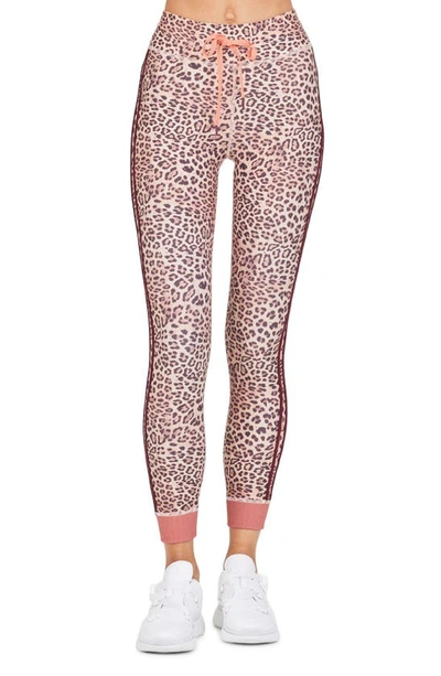 The Upside Leopard Print Drawstring Leggings In Multicolour