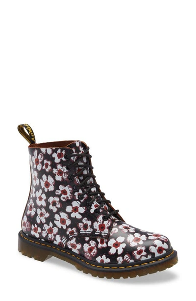 Shop Dr. Martens' 1460 Pascal Pansy Print Boot In Black/red Leather