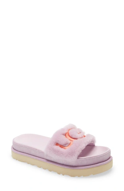 Shop Ugg Laton Genuine Shearling Sandal In California Aster