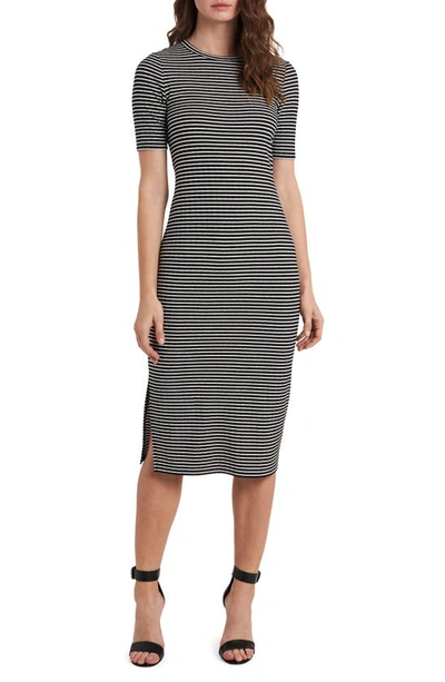 Shop Vince Camuto Stripe Short Sleeve Midi Dress In 1