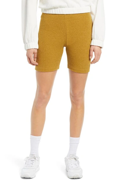Shop All In Favor Knit Bike Shorts In Olive Mustard