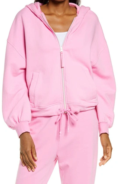 Shop Ugg Abbi Half Moon Zip Hoodie In Chiffon Pink