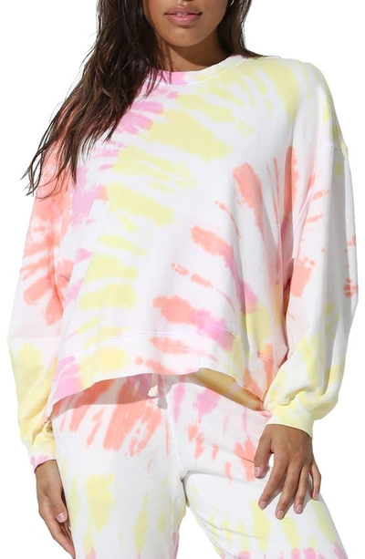 Shop Electric & Rose Neil Tie Dye Sweatshirt In Poppy Pink/peach/marigold
