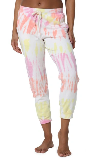 Shop Electric & Rose Abbot Kinney Pima Cotton Blend Joggers In Poppy Pink/peach/marigold