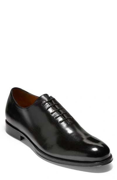 Shop Cole Haan American Classics Gramercy Whole Cut Shoe In Black Leather