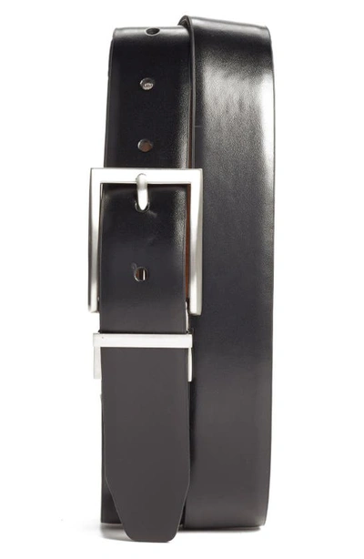 Shop Nordstrom Men's Shop Reversible Leather Belt In Black/ Brown