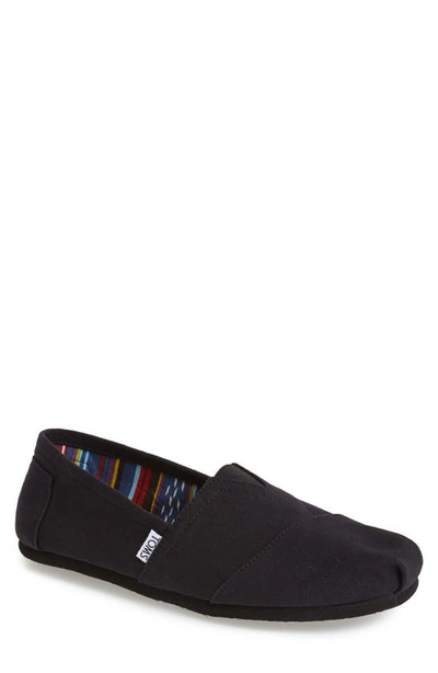 Shop Toms Classic Canvas Slip-on In Black/ Black