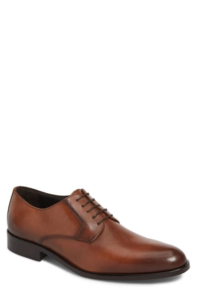 Shop To Boot New York Ivins Plain Toe Derby In Brown Leather