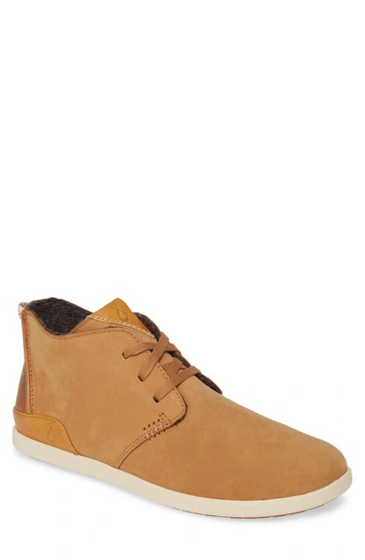 Shop Olukai Hawai'iloa Manu Ihu Chukka Boot In Fox/ Tapa Leather