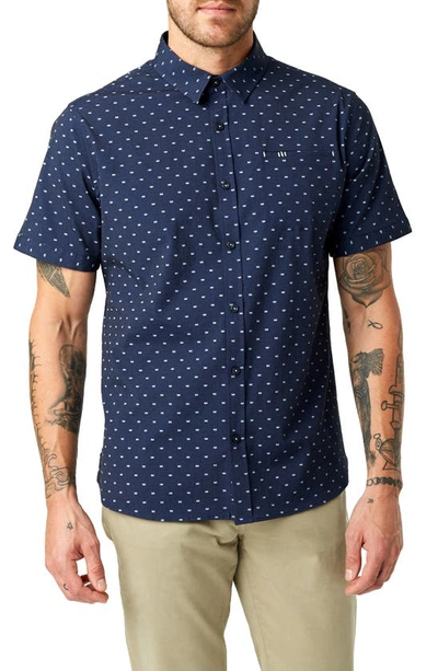 Shop 7 Diamonds The Rover Slim Fit Sport Shirt In Navy