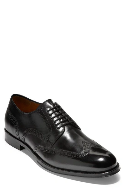 Shop Cole Haan American Classics Grammercy Wingtip In Black Leather