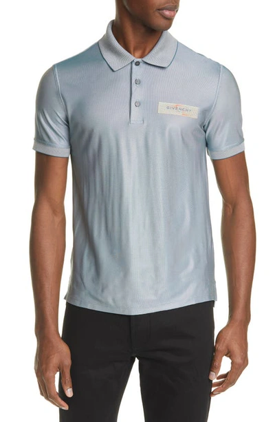 Shop Givenchy Slim Fit Stretch Short Sleeve Polo In Grey