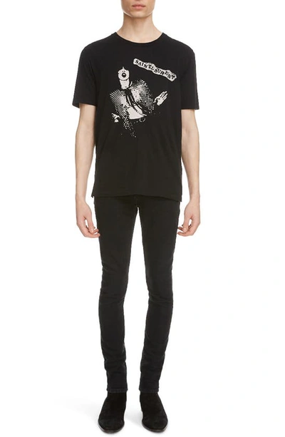 Shop Saint Laurent Rock Graphic Tee In Black/ Natural