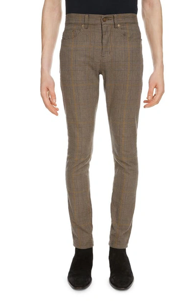 Shop Saint Laurent Skinny Pants In Brown