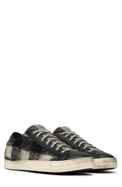 Shop P448 John Wool Low Top Sneaker In Tarton Plaid Fabric