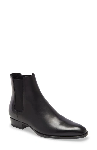 Shop Saint Laurent Wyatt Chelsea Boot In Black