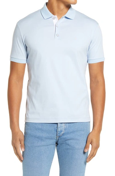 Shop Rag & Bone Interlock Slim Fit Heathered Polo Shirt In Bayblue