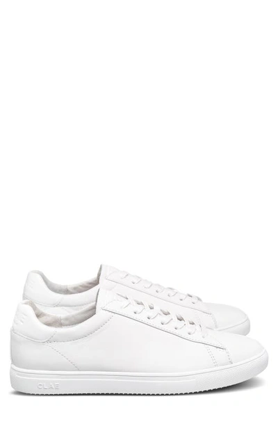 Clae Bradley Leather Sneaker Triple White In Triple White Leather