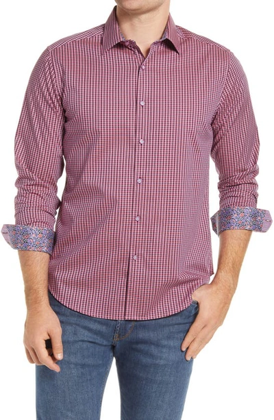 Shop Robert Graham Dominico Classic Fit Check Button-up Shirt In Raspberry