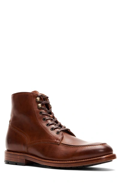 Shop Frye Bowery Moc Toe Boot In Caramel Leather