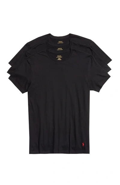 Shop Polo Ralph Lauren 3-pack Crewneck T-shirts In Black