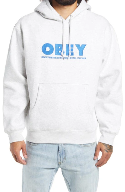 Obey Hubbs Logo Hoodie In Ash Grey ModeSens