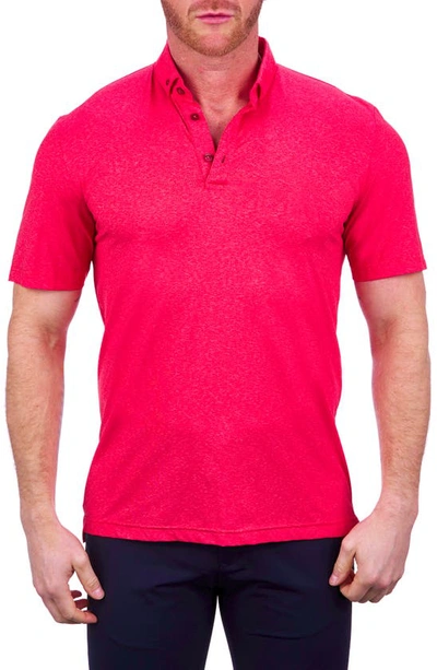 Shop Maceoo Mozartheatherstretch Red Button-down Polo