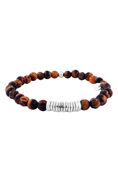 Shop Tateossian Bead Bracelet In Tiger Eye