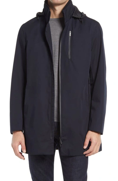 Shop Emporio Armani The Matrix Hooded Jacket In Navy