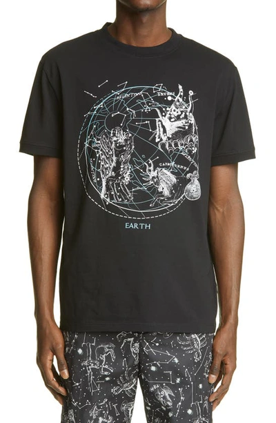 Valentino Cotton T-shirt With Zodiac Map Print In Black | ModeSens