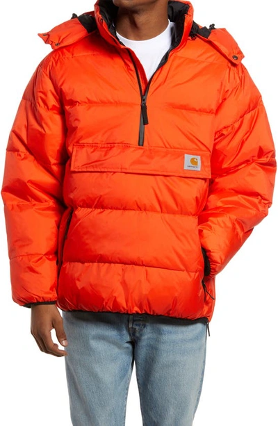 Shop Carhartt Jones Quilted Anorak In Safety Orange