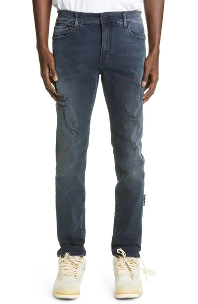 Shop Off-white Skinny Jeans In Dark Grey