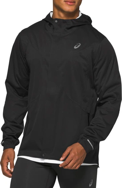 Shop Asicsr Accelerate Waterproof Hooded Jacket In Black