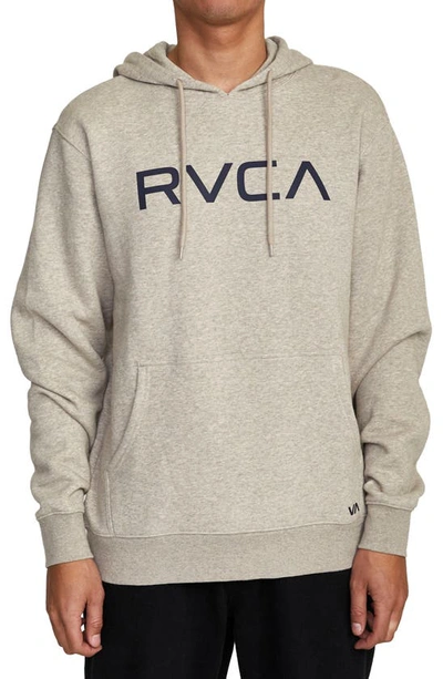 Shop Rvca Logo Hoodie In Khaki Heather