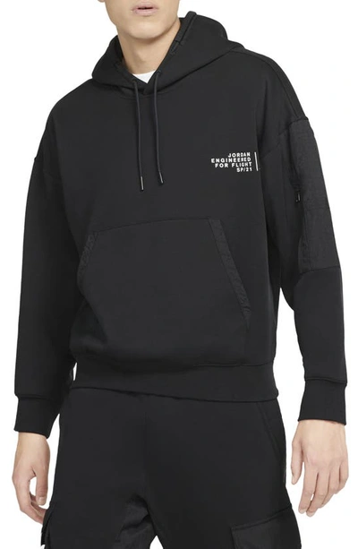 Shop Jordan 23 Engineered Hooded Sweatshirt In Black/ White