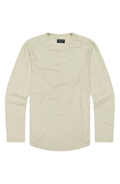 Shop Goodlife Tri-blend Long Sleeve Scallop Crew T-shirt In Pelican