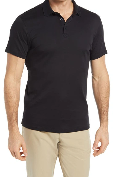 Shop Robert Barakett Georgia Pima Cotton Polo In Black