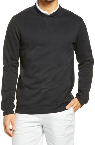Shop Adidas Golf Go-to Crewneck Sweatshirt In Black