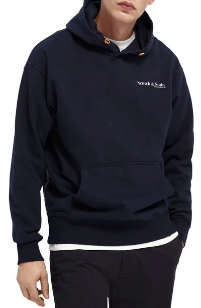 Shop Scotch & Soda Unisex Organic Cotton Hoodie In Night