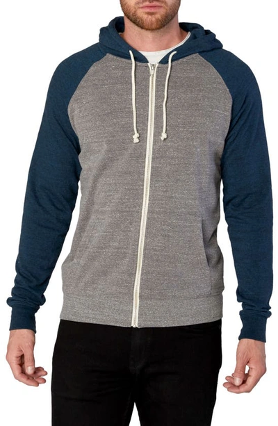 Shop Threads 4 Thought Threads For Thought Raglan Hoodie In Heather Grey/ Midnight