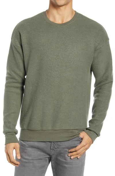 Shop Bella+canvas Cotton Blend Crewneck Sweatshirt In Military Green