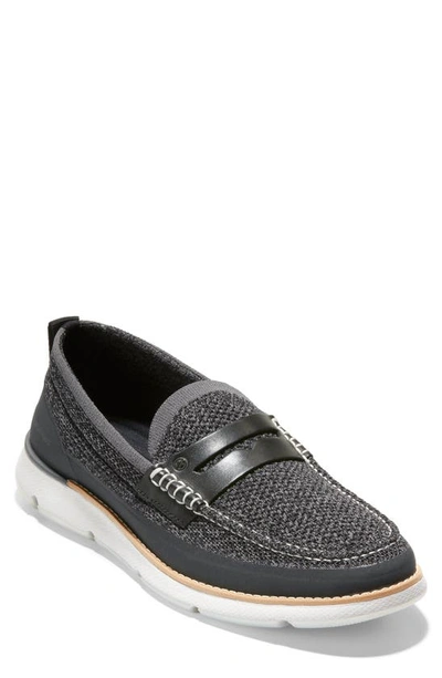 Shop Cole Haan Zerogrand Stitchlite Penny Loafer In Black/ Magnet/ Nimbus Cloud