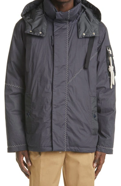 Shop Moncler Genius 1 Moncler Jw Anderson Jacket With Removable Hood In Navy