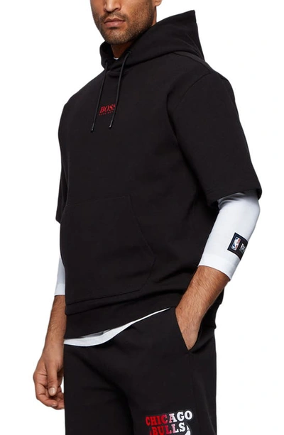 Hugo Boss Bounce Nba Short Sleeve Hoodie In Black | ModeSens