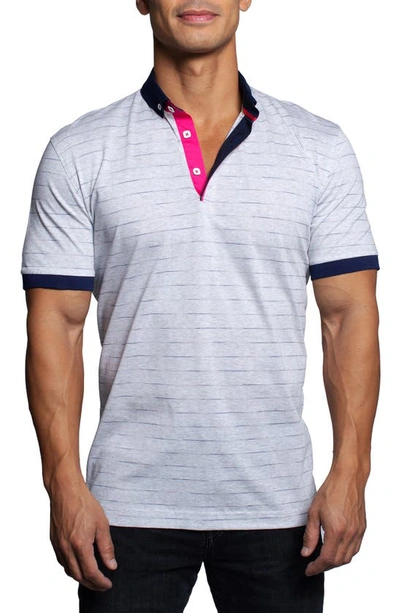 Shop Maceoo Mozartdottedline White Button-down Polo