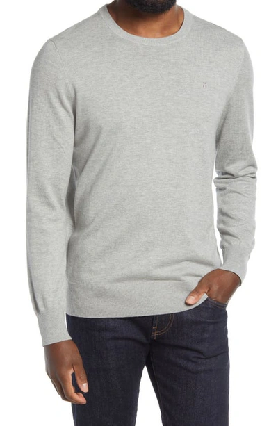 Shop Tommy John Second Skin Cotton Blend Crewneck Sweater In Light Heather Grey