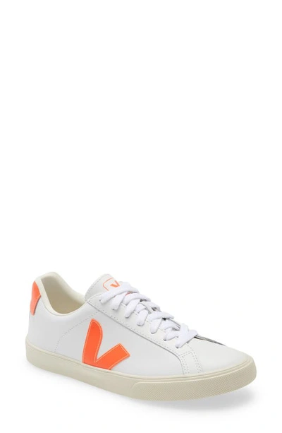 Shop Veja Espalar Sneaker In Extra-white Orange-fluo