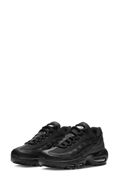 Shop Nike Kids' Air Max 95 Recraft Gs Sneaker In Black/ Black/ Black/ White