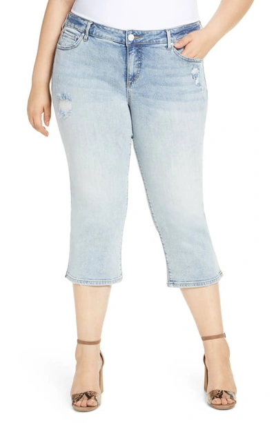 Slink Jeans Distressed Crop Straight Leg Jeans In Louise